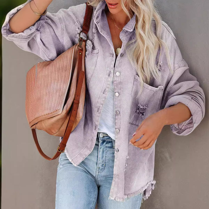 Kvinder Oversized Jeans Skjorte Stilla