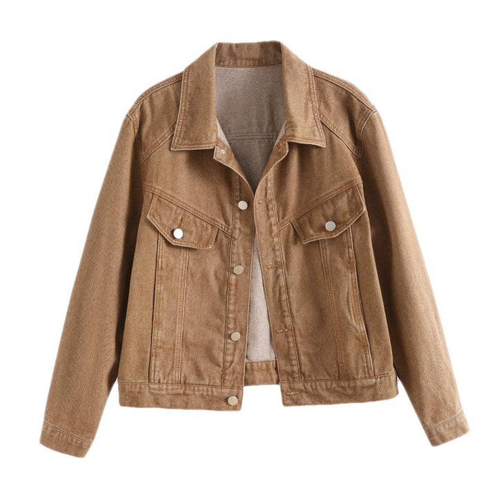 Dame Vintage Denimjakke med detaljerede lommer og moderne snit Stilla