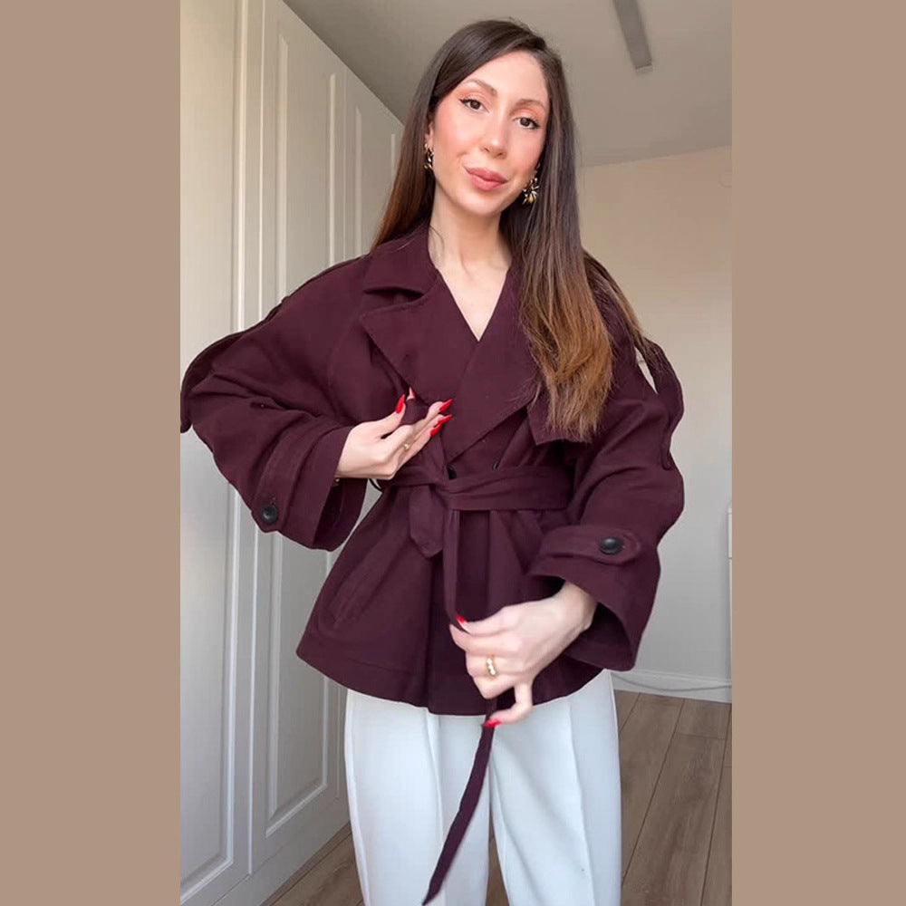 Damer Mode Oversized-Trenchcoat med Taljebælte Stilla