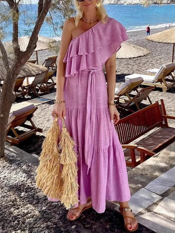 Dame One-Shoulder Sommerkjole Stilla