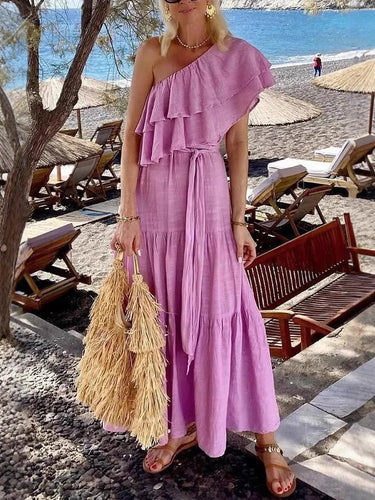 Dame One-Shoulder Sommerkjole Stilla