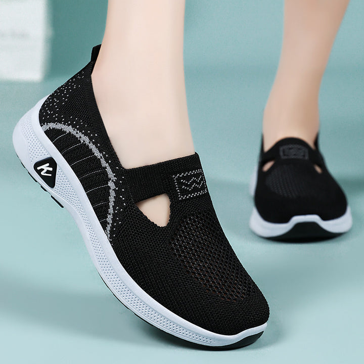 Dame Lettere og åndbare Sneakers med elastisk Slip-On Design Stilla