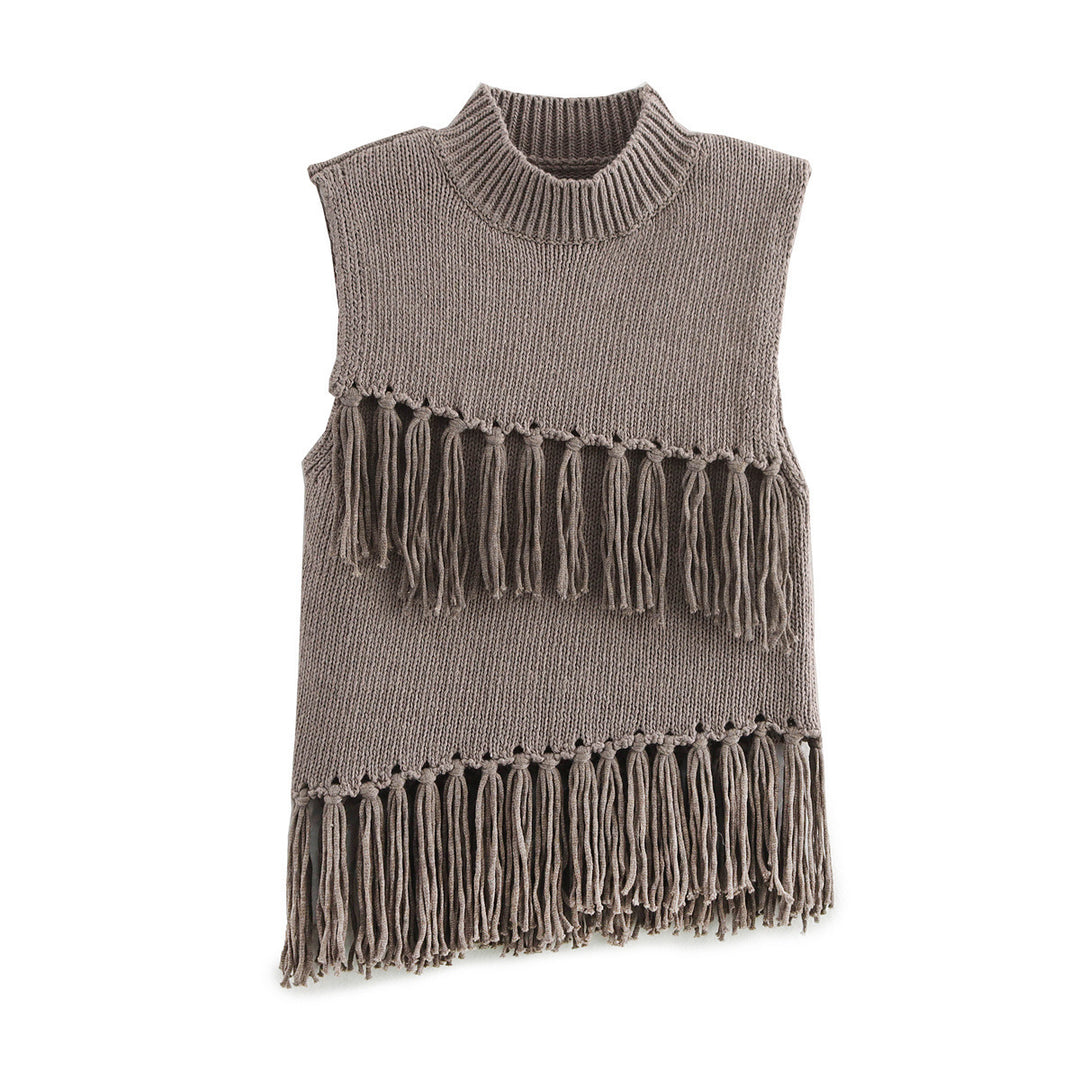 Femme Frynse Strikvest Stilla