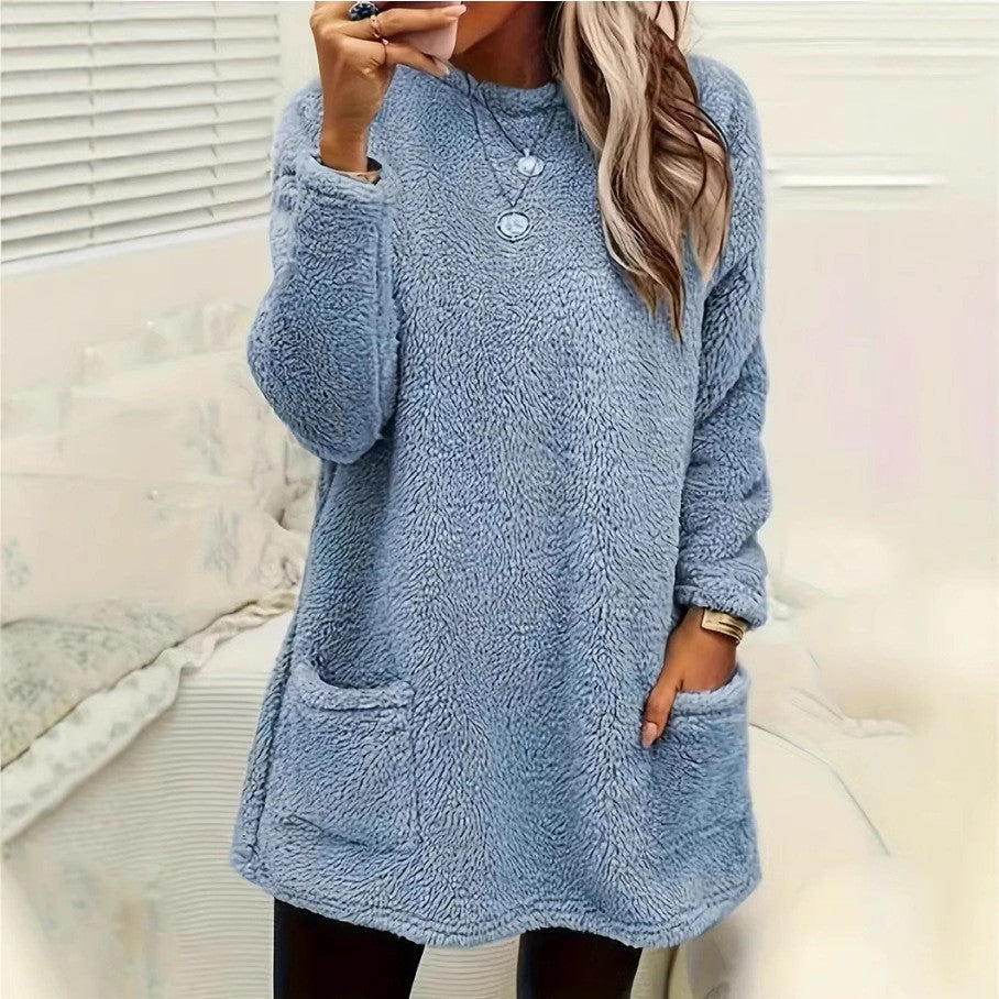 Damer hyggeligt fleece-kjole Stilla