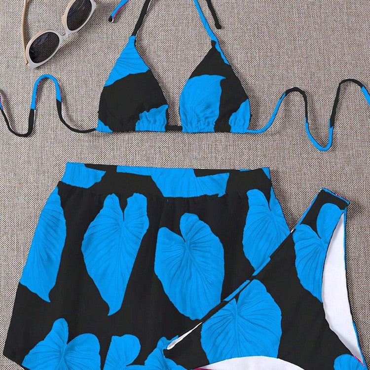 Dame 2-delt bikini-sæt med trendy nederdel Skovae