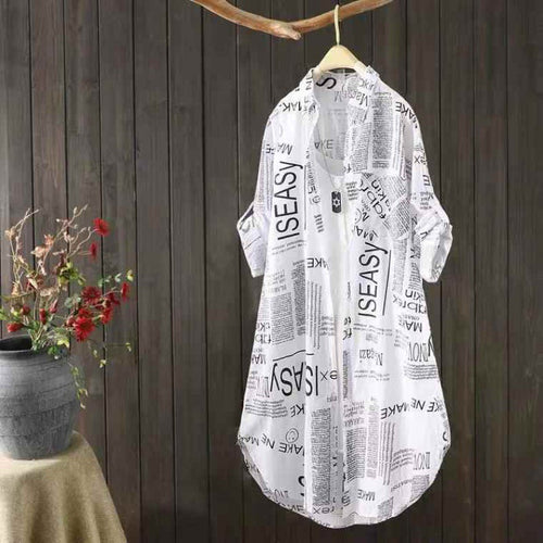 Dame Lettrykt Kimono Jakke Stilla