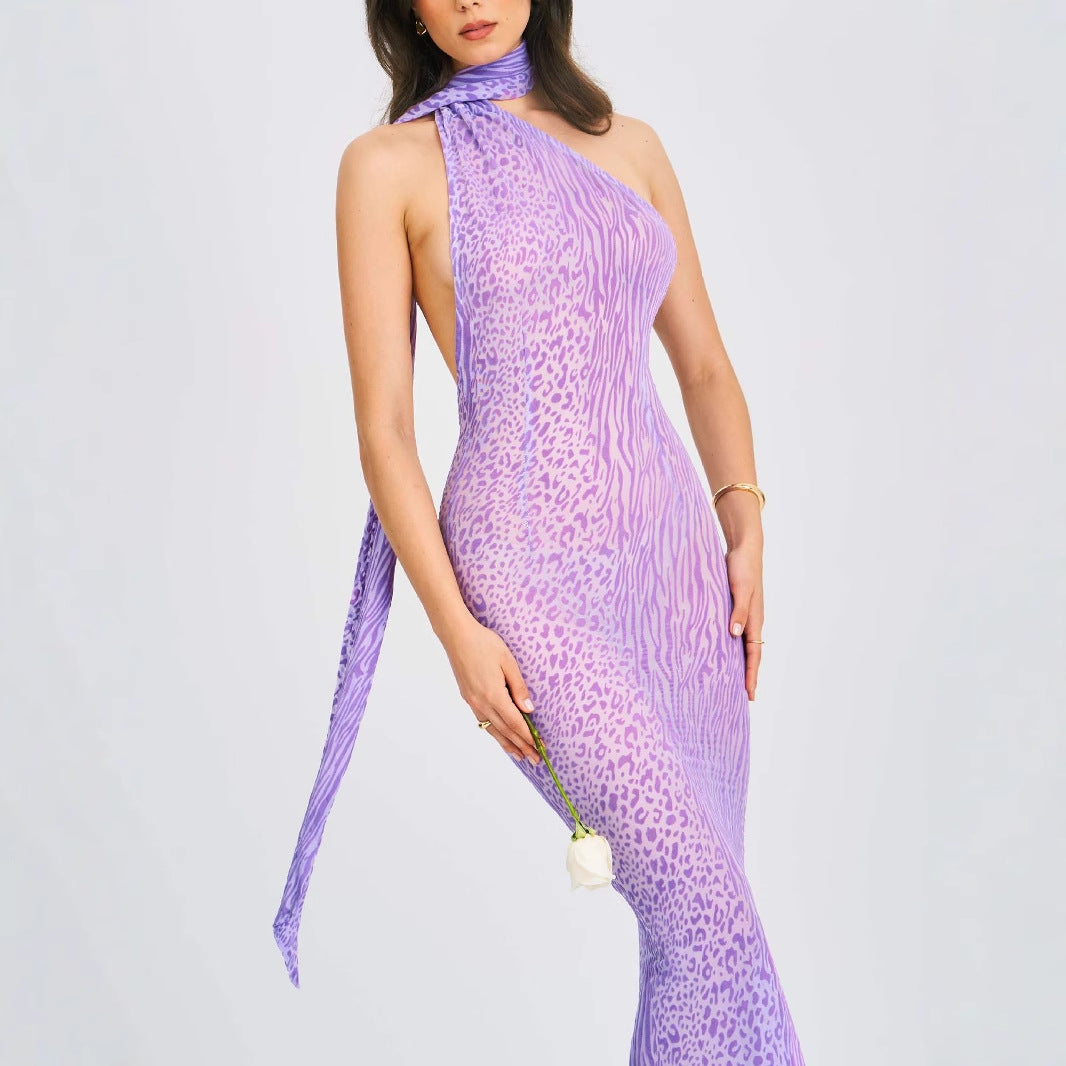 Dame Elegant Maxi Kjole med Slim Fit og Spændende Knude Detalje Stilla