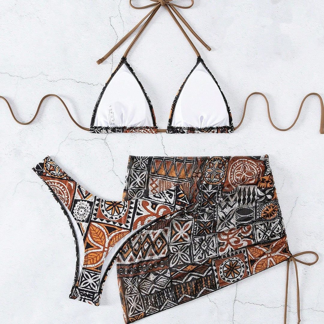 Dame bikini-sæt med justerbar top og højhævet shorts Skovae