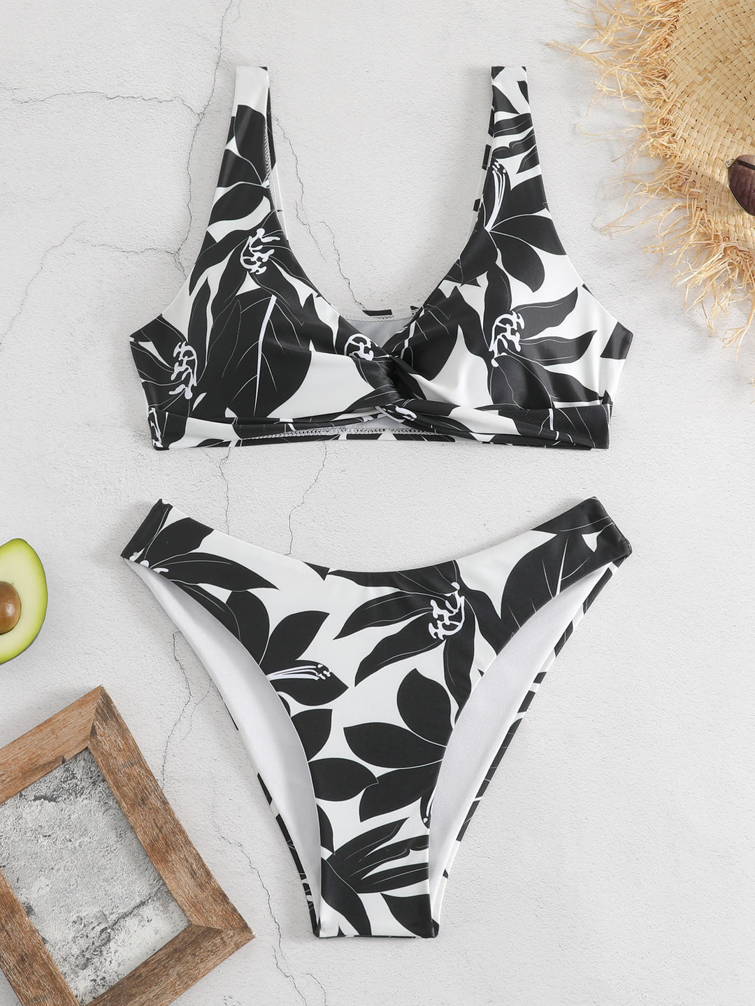 Dame bikini-sæt med blomsterdesign Skovae