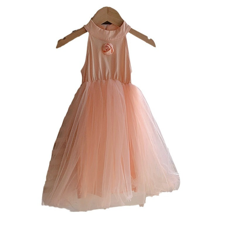Pige Tulle A-linje Festkjole med floral accent Stilla