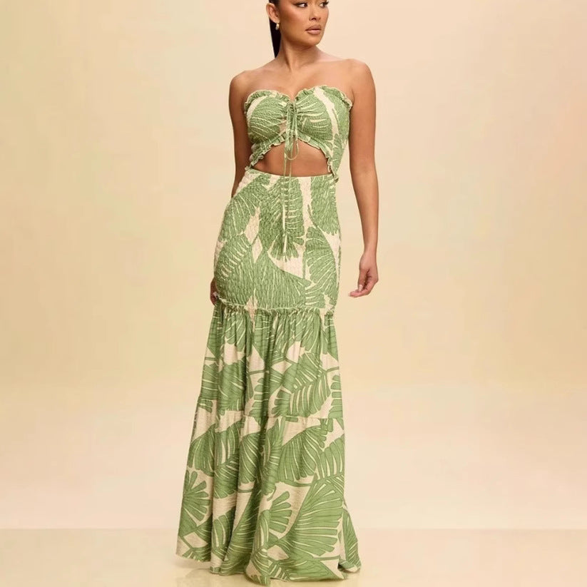 Femme Cut-Out Strapless Maxikjole Stilla