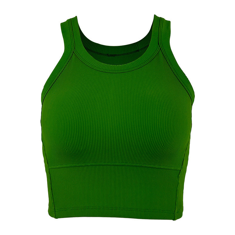 Dame sporty rib crop top med åndbare indlæg Stilla