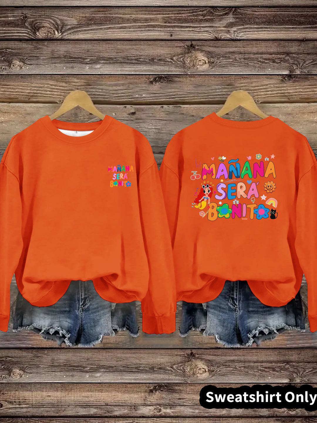 Kvinders sweatshirt med legende farverig print og afslappet pasform Stilla
