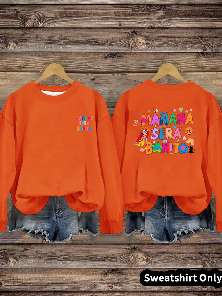 Kvinders sweatshirt med legende farverig print og afslappet pasform Stilla