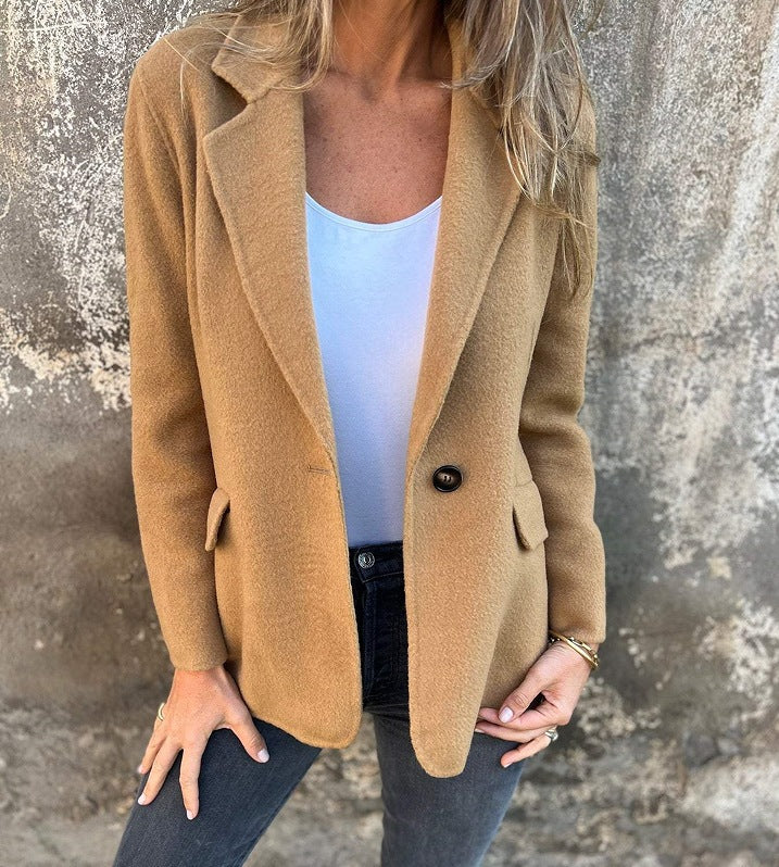 Kvinder elegant blazerjakke lavet af blød fleece Stilla