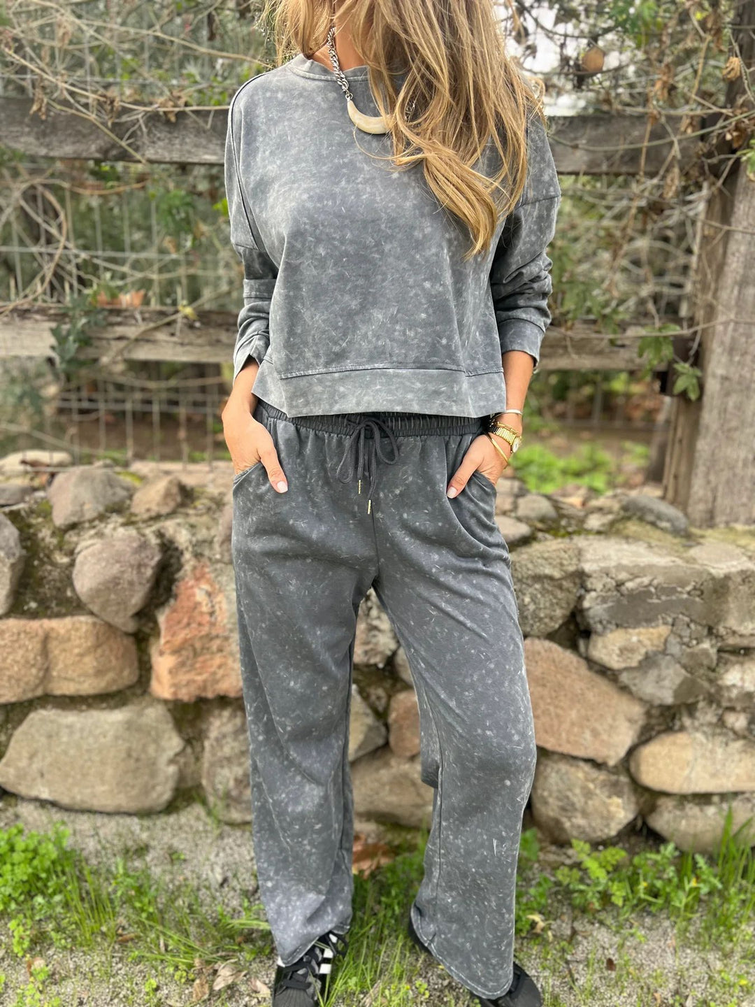Kvinders afslappede sweatshirt og joggingbukser sæt Skovae