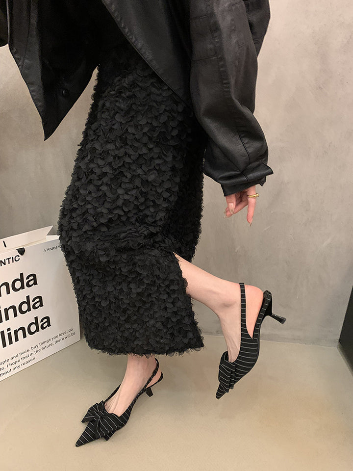 Dame Slingback High Heel Pumps med dekorativt sløjfedetail Stilla