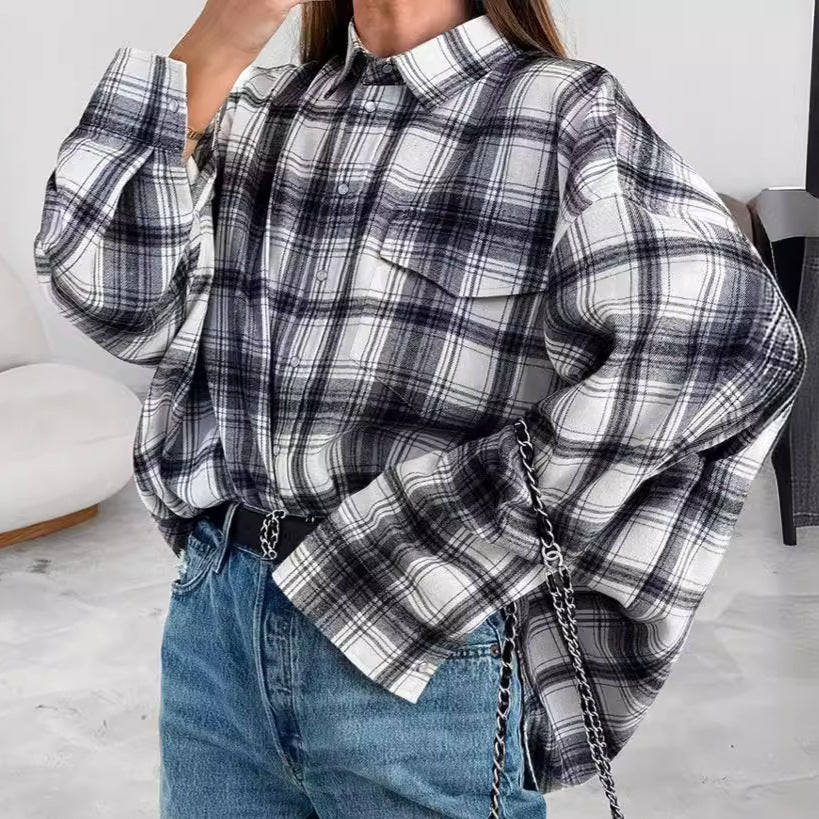 Dame Oversized Ternbluse i afslappet snit med flydende stof Stilla