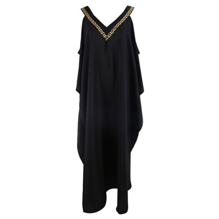 Dame Kaftan med dyb V-udskæring og elegante smykker detaljer Stilla