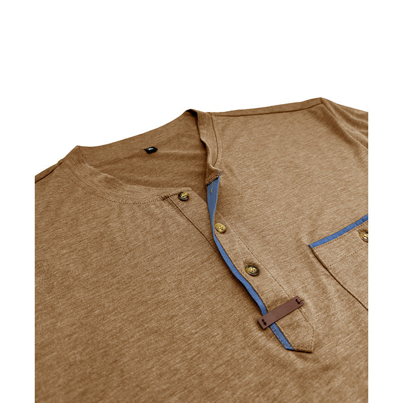 Herren Langarm-Henley-Skjorte med modetrend Knapliste og stilfuldt Lomme-design Stilla