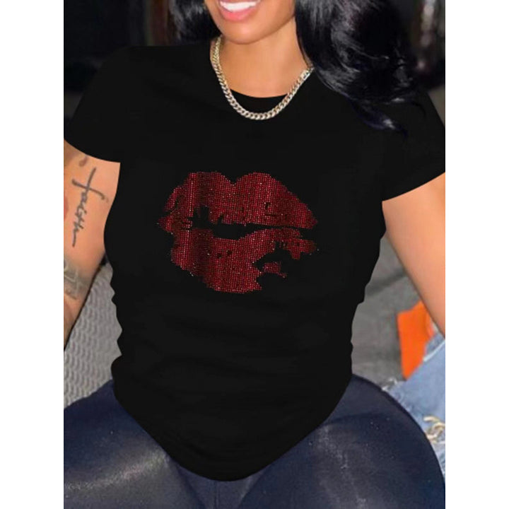 Femme Strass Grafik T-shirt Stilla