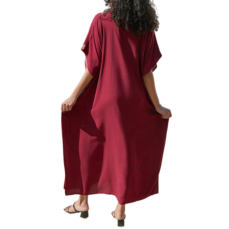 Damer Elegant Tunika med ædel broderi og sidelange slids Stilla