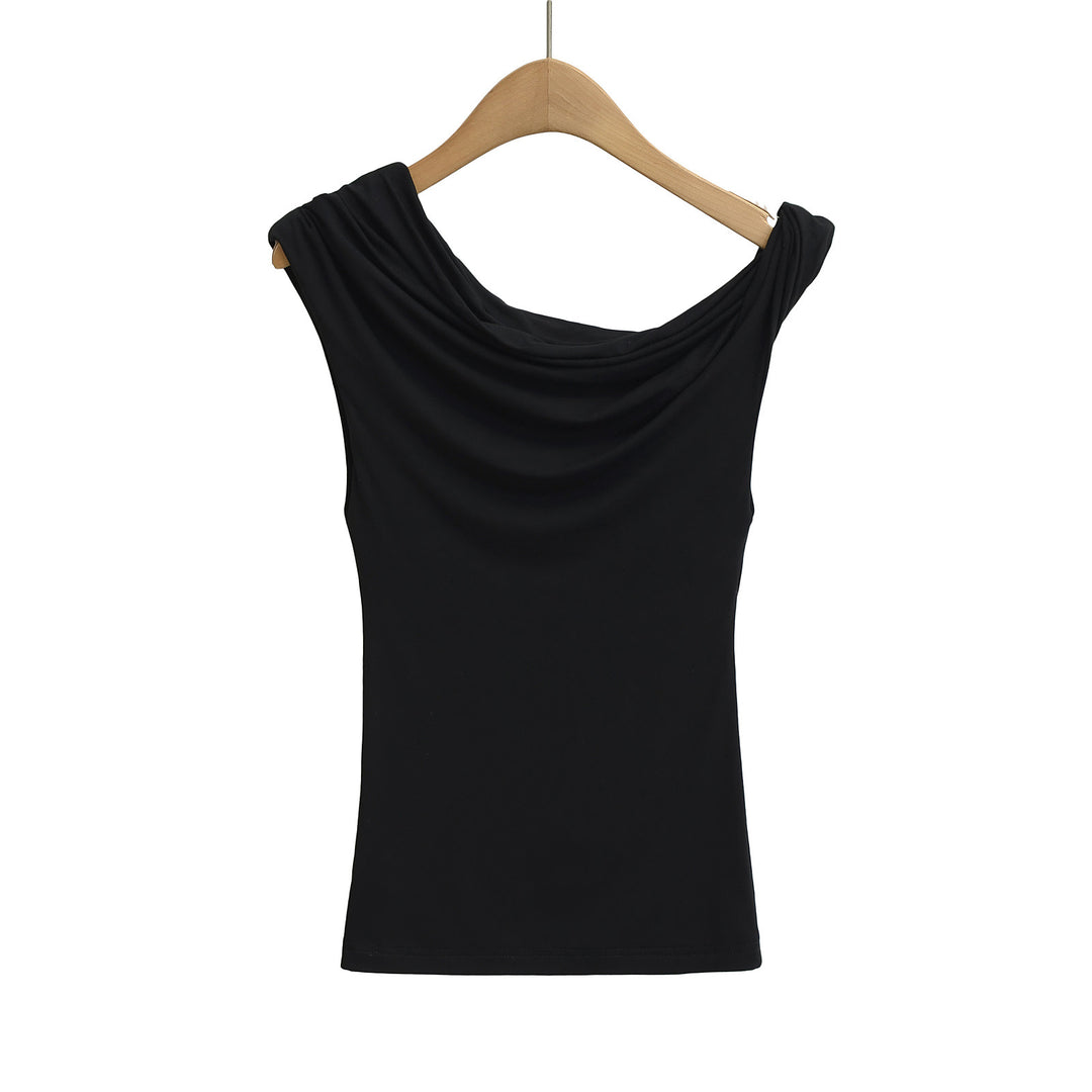 Dameoverdel med asymmetrisk skulderdesign og charmerende draperingseffekt Stilla