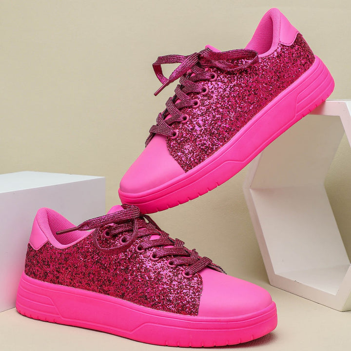 Dame Funklende Sneakers med glitrende overflade og skridsikker sål Stilla