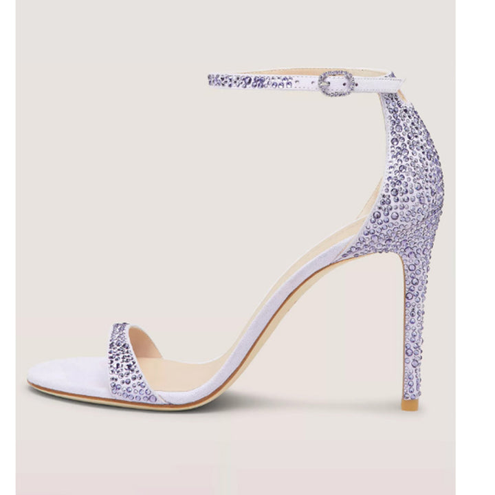 Dame-rhinestone-dekoreret stiletto-hæle med justerbar rem Stilla