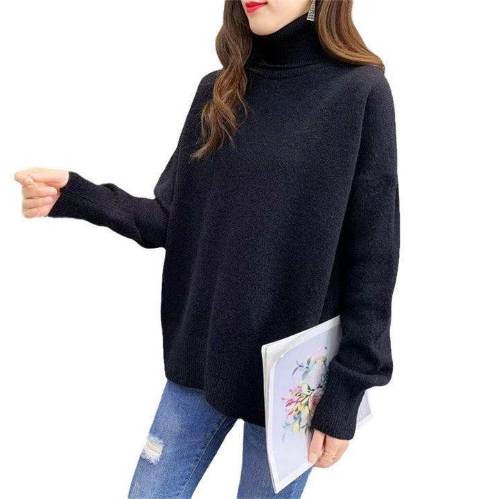 Kvinders chunky striktrøje med høj krave og oversized fit Stilla