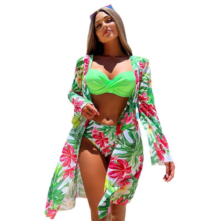Dame Strandkjole med blomstermønster og let gennemsigtighed Stilla