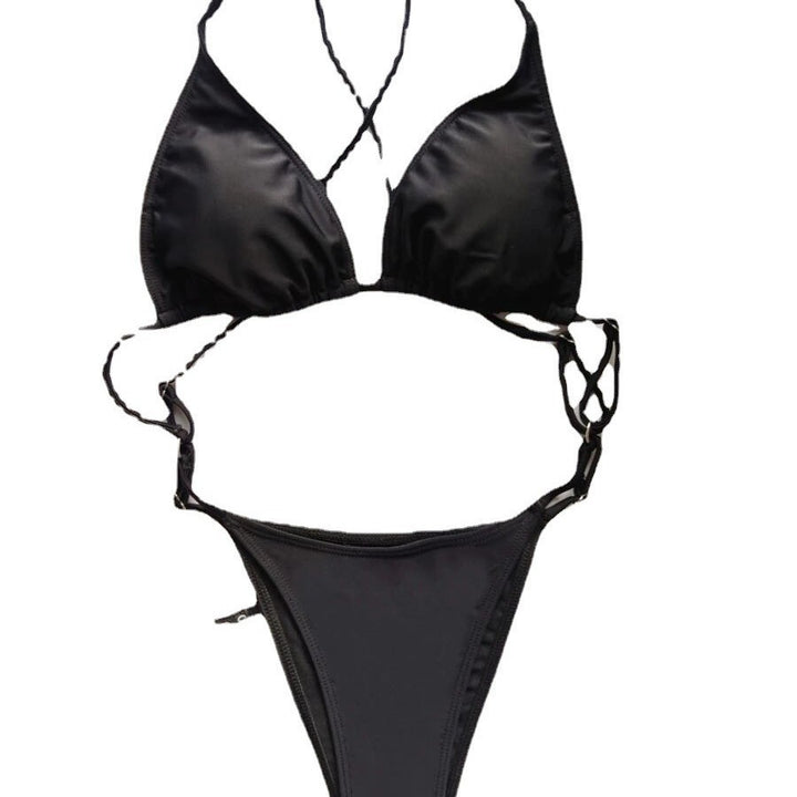 Dame triangel-bikini med justerbare stropper og raffinerede detaljer Skovae