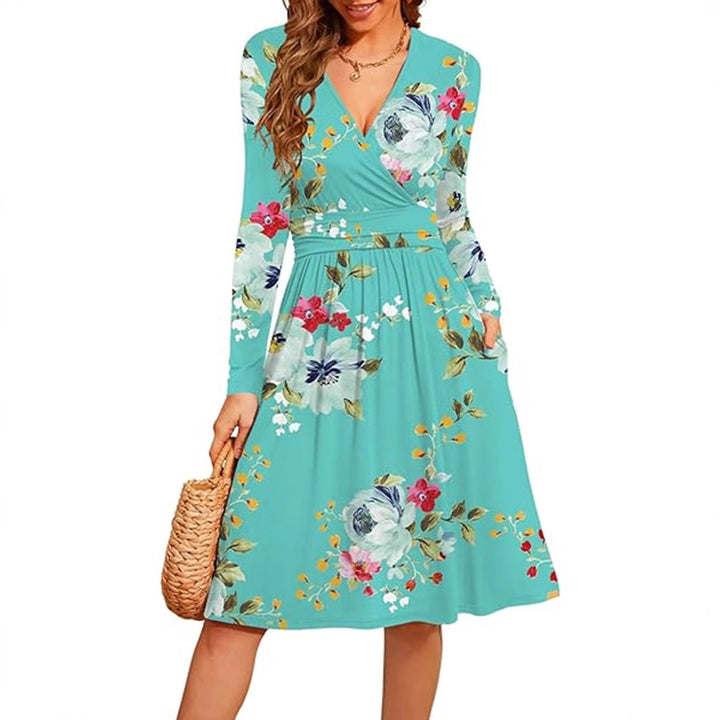 Femme Langærmet Floral Værdikjole Stilla