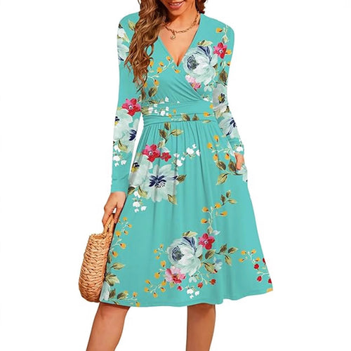 Femme Langærmet Floral Værdikjole Stilla