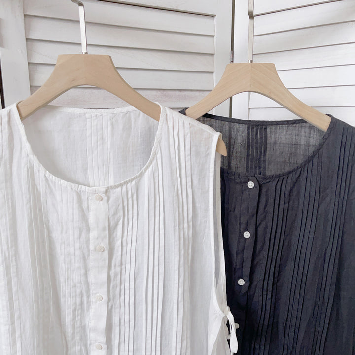 Femme Elegante Faldende Ærmeløs Bluse Stilla
