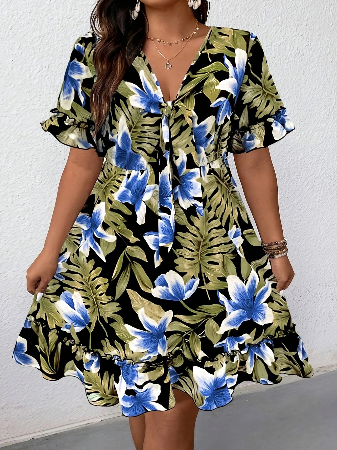 Dame sommerkjole med blomstret design Stilla