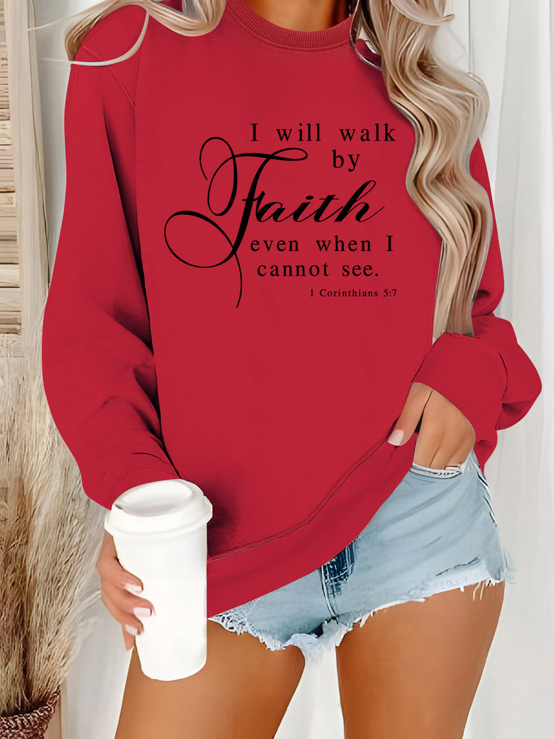 Dame sweatshirt med inspirerende tekst og blødt materiale Stilla