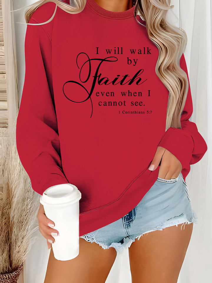 Dame sweatshirt med inspirerende tekst og blødt materiale Stilla