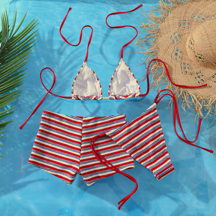 Dame Strand-Bikini-Sæt med charmerende stribemønster Skovae
