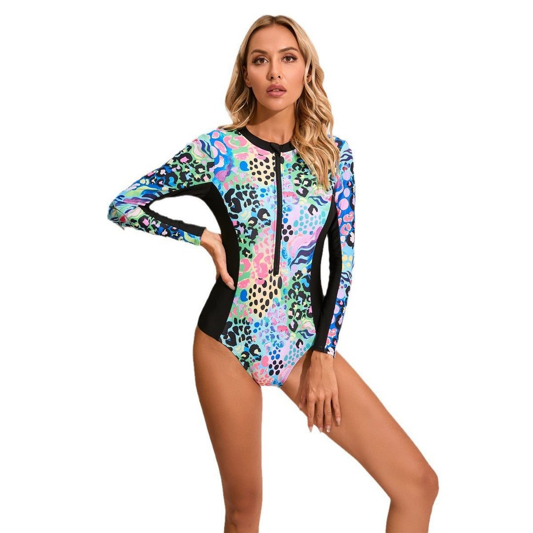 Dame Langærmet Swimsuit med grafisk design Skovae