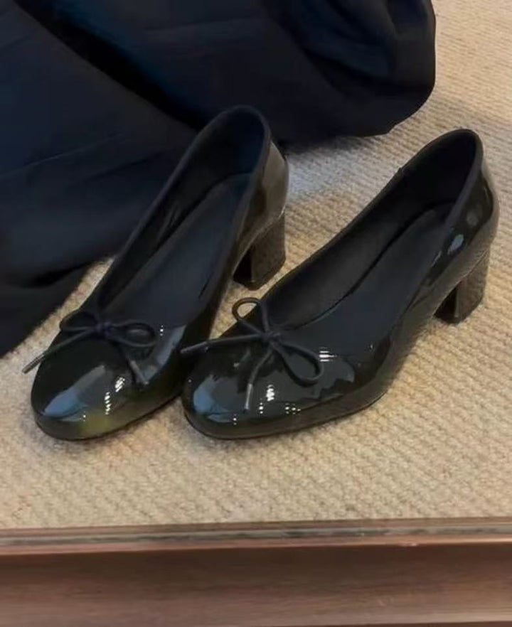 Dame Elegant Sløjfe-Detalje Blokhæls Pumps Stilla