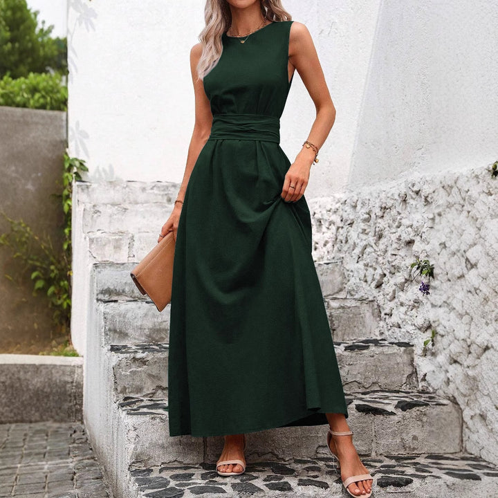Dame Maxikjole med elegant taljebind Stilla