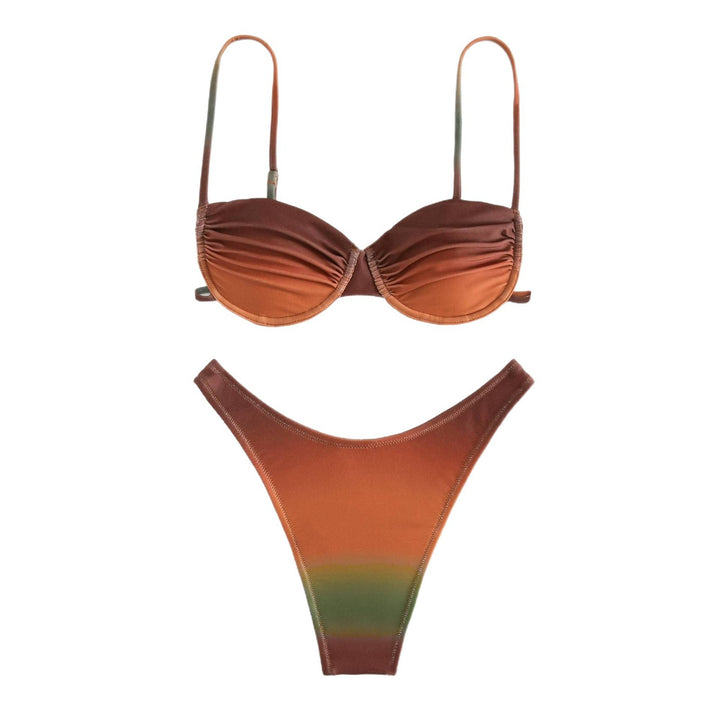 Dame bikini-sæt med spændende farvegradient og elegant push-up-overdel Stilla