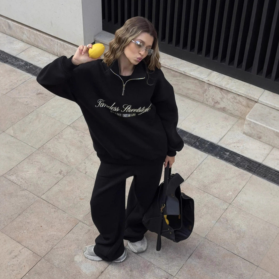 Kvinders sweatshirt med høj krave Skovae