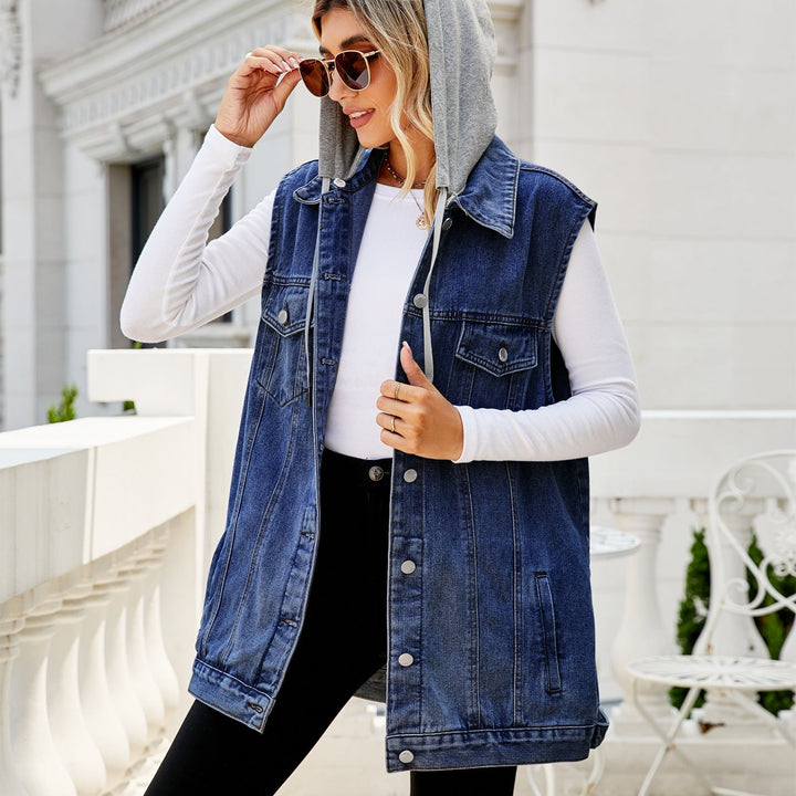 Stilla | Jeansvest Med Hætte