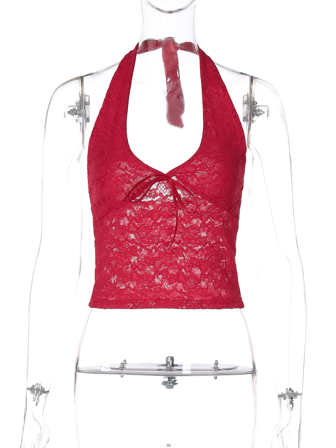 Dame Haltertop i fin lace Skovae