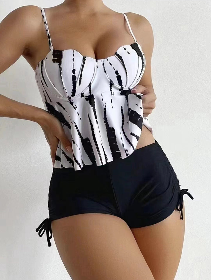 Dame Tankini-sæt med elegant bustier-top og sporty høj talje-trusser Stilla