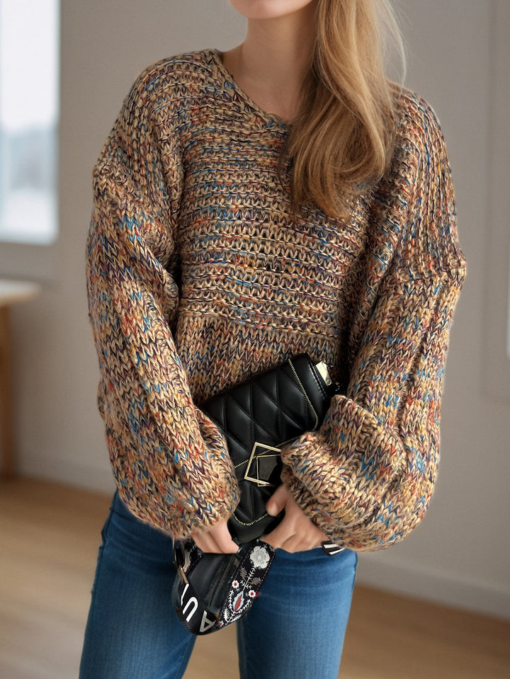 Kvinders afslappede strikket sweater med en løs pasform og elegante ærmekanter Stilla
