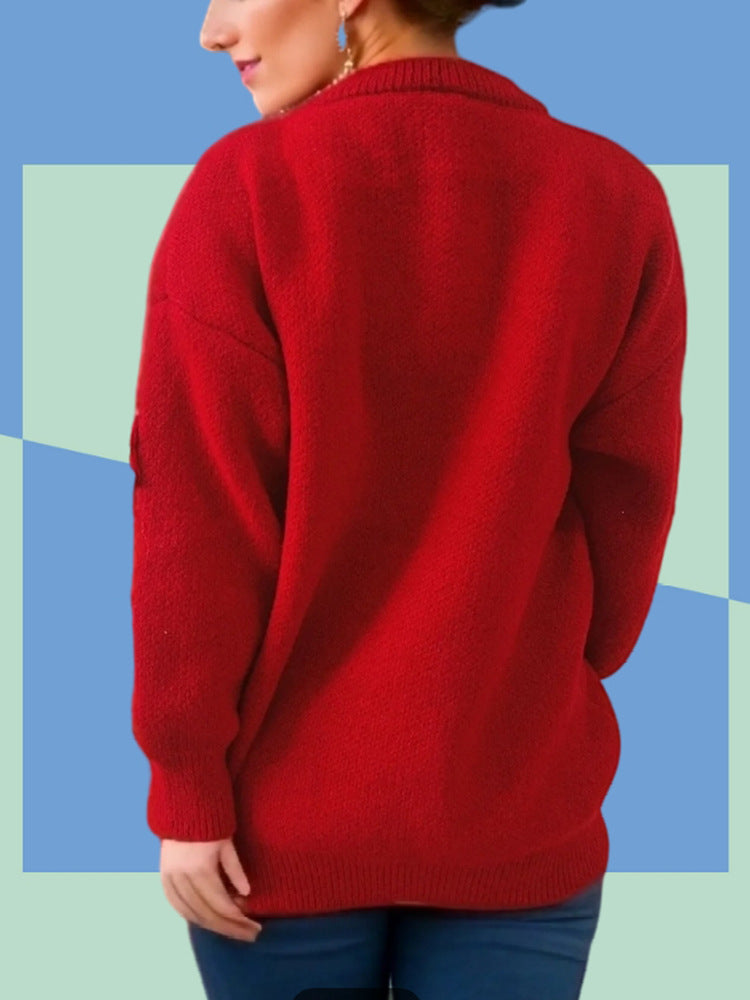 Dame julesweater med legendariske applikationer og høj komfort Stilla