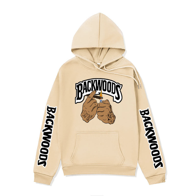 Kvindernes hættetrøje med kreativt grafisk design og sidelommer til kangaroo Skovae